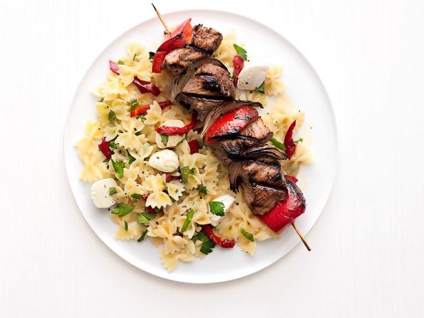 Pork Kebabs with Pasta Salad Recipe | Food Network Kitchen | Food Network