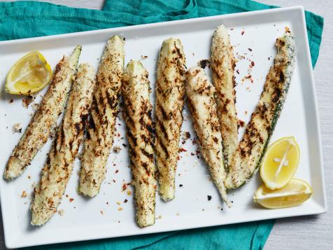 Grilled Breaded Zucchini Wedges