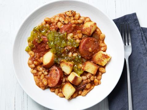 Cast-Iron Pork and Bean Cobbler