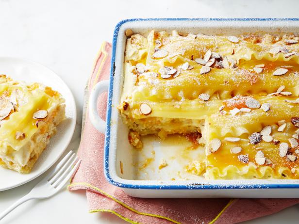 Food Network Kitchen's Apple Apricot Breakfast Lasagna, as seen on Food Network.