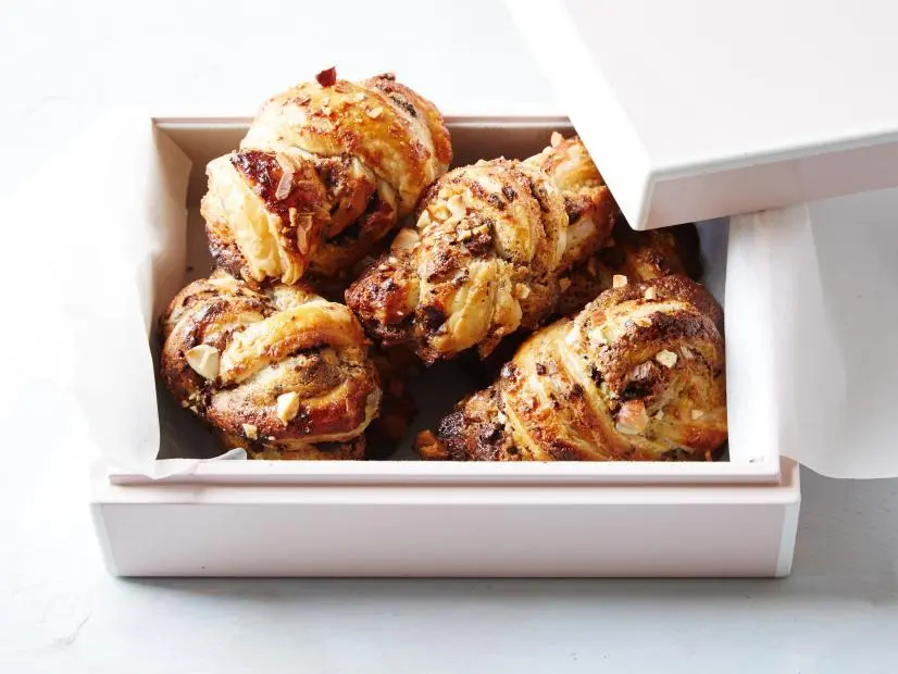 Food Network Kitchen's Chocolate and Almond Knots, as seen on Food Network.