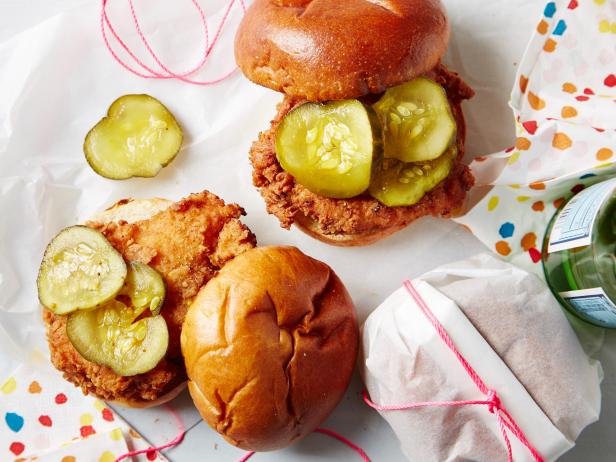 Food Network Kitchen's Fried Chicken Sandwiches, as seen on Food Network.