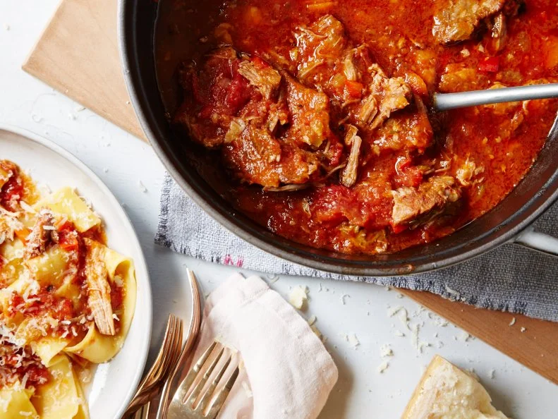 Food Network Kitchen's Pork Ragout With Pappardelle Pasta, as seen on Food Network.