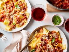 Food Network Kitchen's Pork Ragout With Pappardelle Pasta, as seen on Food Network.