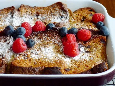 Gluten-Free Raisin Bread French Toast Casserole