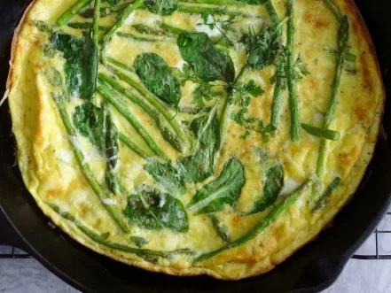 Skillet Spring Greens Asparagus Frittata