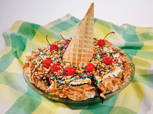 Waffle Cone Ice Cream Sundae Pie Recipe | Food Network