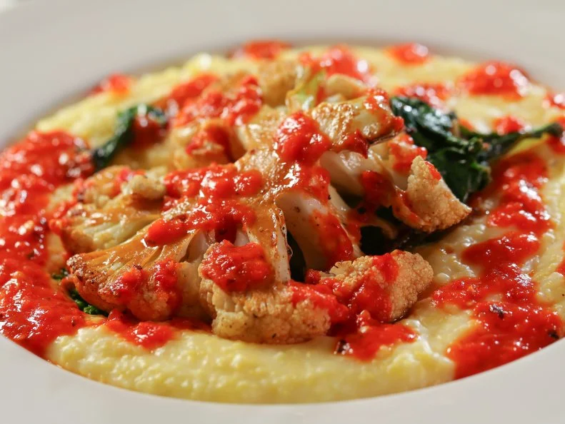 Blackened Cauliflower steak from Restaurant 415, Ft.Collins, CO as seen on Food Network's Diners, Drive-Ins and Dives episode 2304.