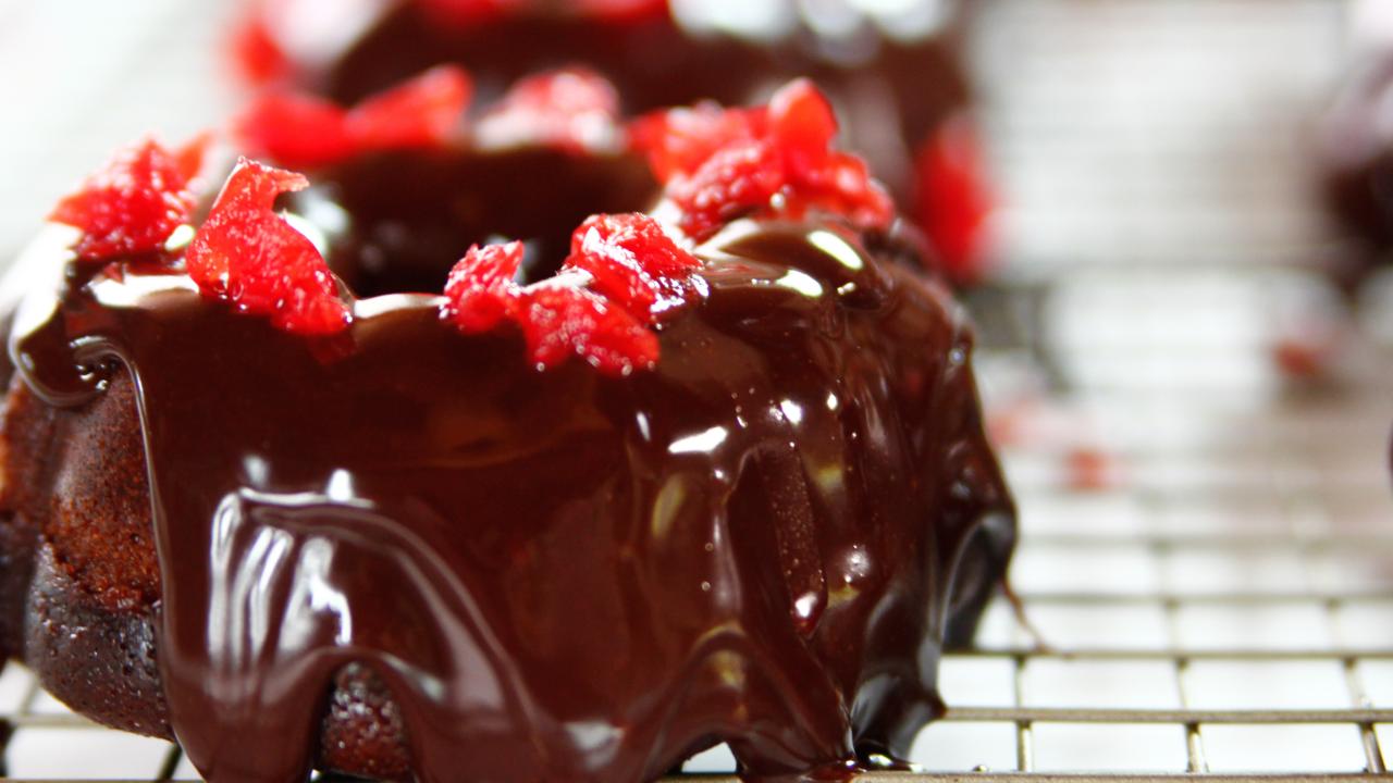 Chocolate-Cherry Bundt Cakes