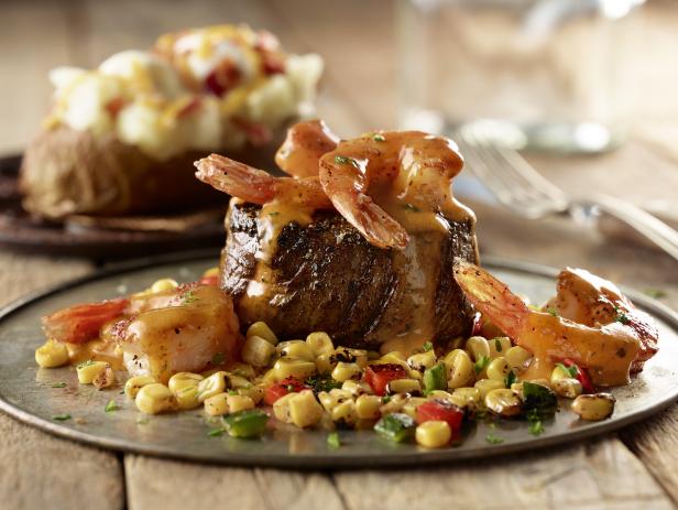 Pepper Crusted Filet and Shrimp image