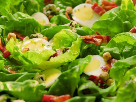 Butter Lettuce Salad with Hazelnuts and Bacon Bits