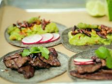 <p>Situated on Miami Beach&rsquo;s main drag, Taquiza draws the crowds hungry for well-made tacos and primo people-watching. Even the chips are far from standard, as the masa (dough) is made in-house, using non-GMO blue corn from Mexico. &ldquo;Outrageous,&rdquo; Guy declared. He also dug the tacos, trying one version stuffed with marinated hanger steak and another filled with crisp toasted grasshoppers and fresh guacamole.</p>