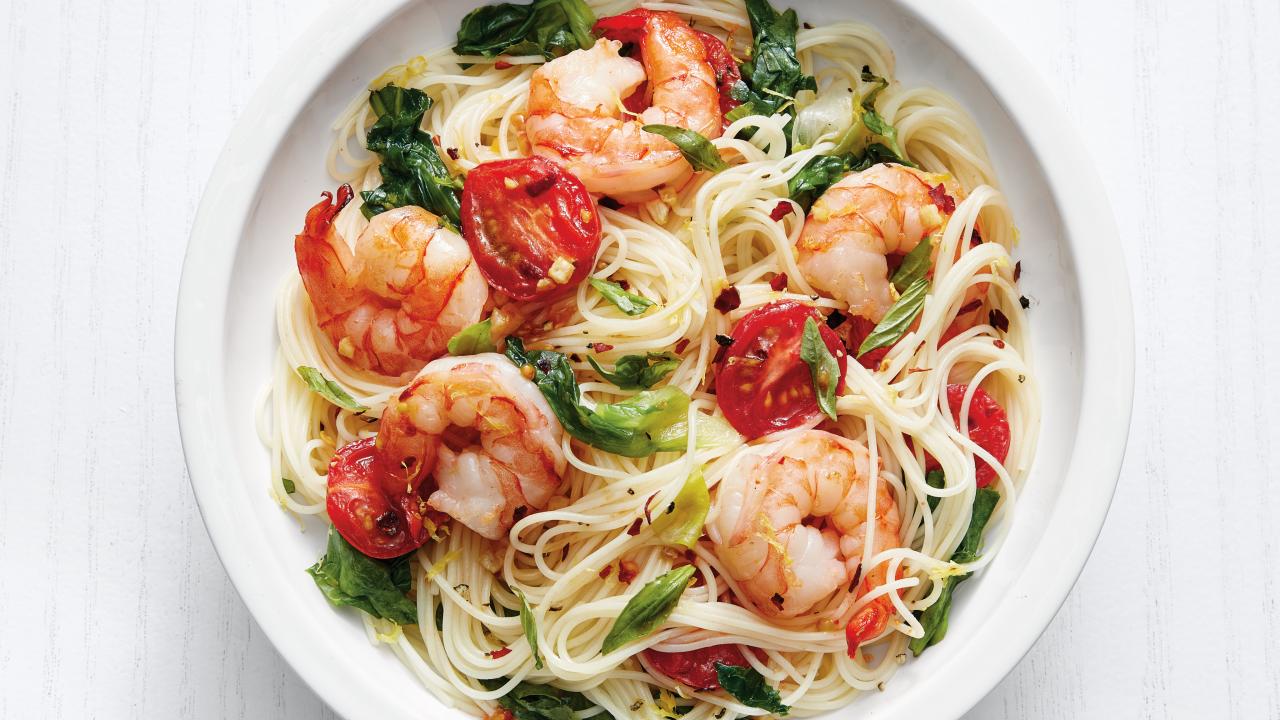 Pasta with Shrimp and Greens