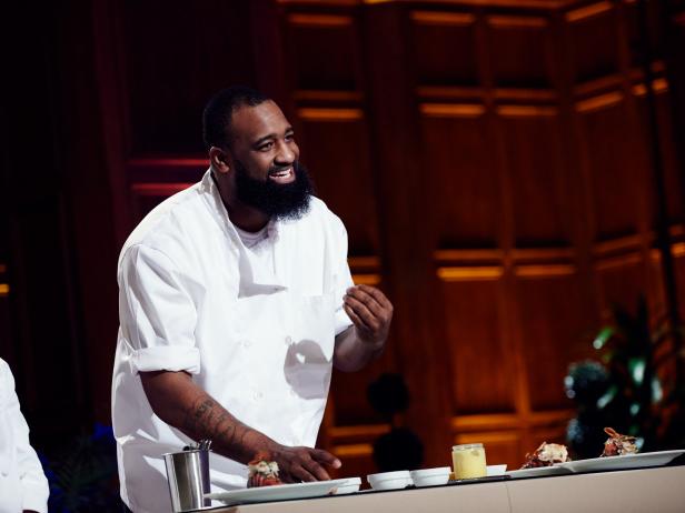 Contestant Yaku Moton-Spruill during evaluations for the Star Challenge, Room Service, as seen on Food Network Star, Season 12.