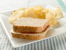 Ham and Cheese Sandwich with Potato Chips