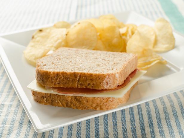 Ham and Cheese Sandwich with Potato Chips