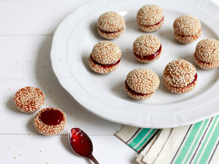 Sesame And Jam Sandwich Cookies Recipe Food Network Kitchen Food Network