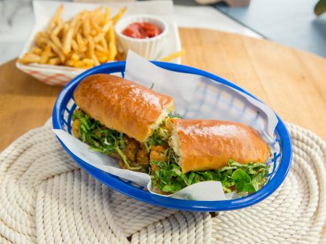 Buttermilk Fried Clam Roll with Spicy Pickle Dressing