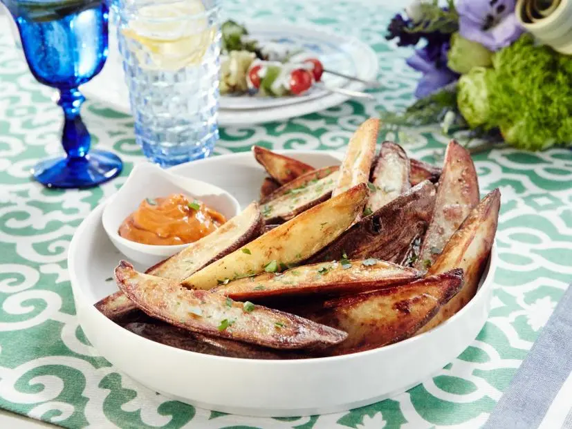 Host Patricia Heaton's dish, Potato Wedges with Smoky Aioli, as seen on Food Network’s Patricia Heaton Parties, Season 2.