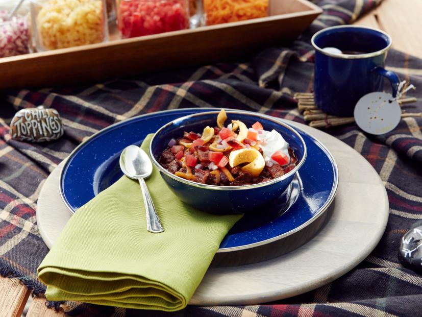 Beef and Bean Chili with Toppings Bar Recipe Food Network