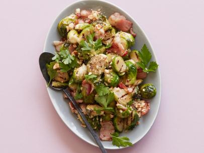 Food Network Kitchen Grilled Brussels Sprouts and Bacon.