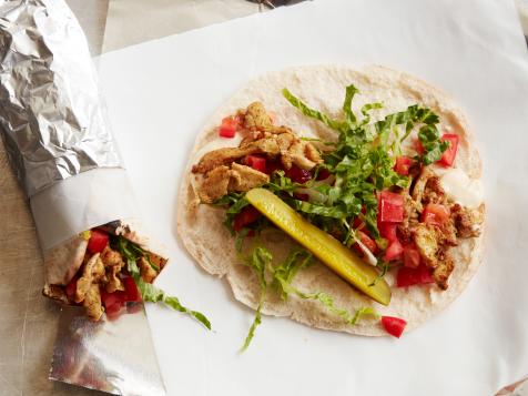 Garlicky Chicken Pita Wraps