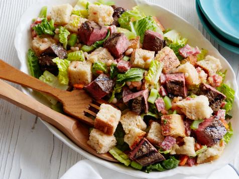 Chopped Panzanella and Rosemary Steak Salad