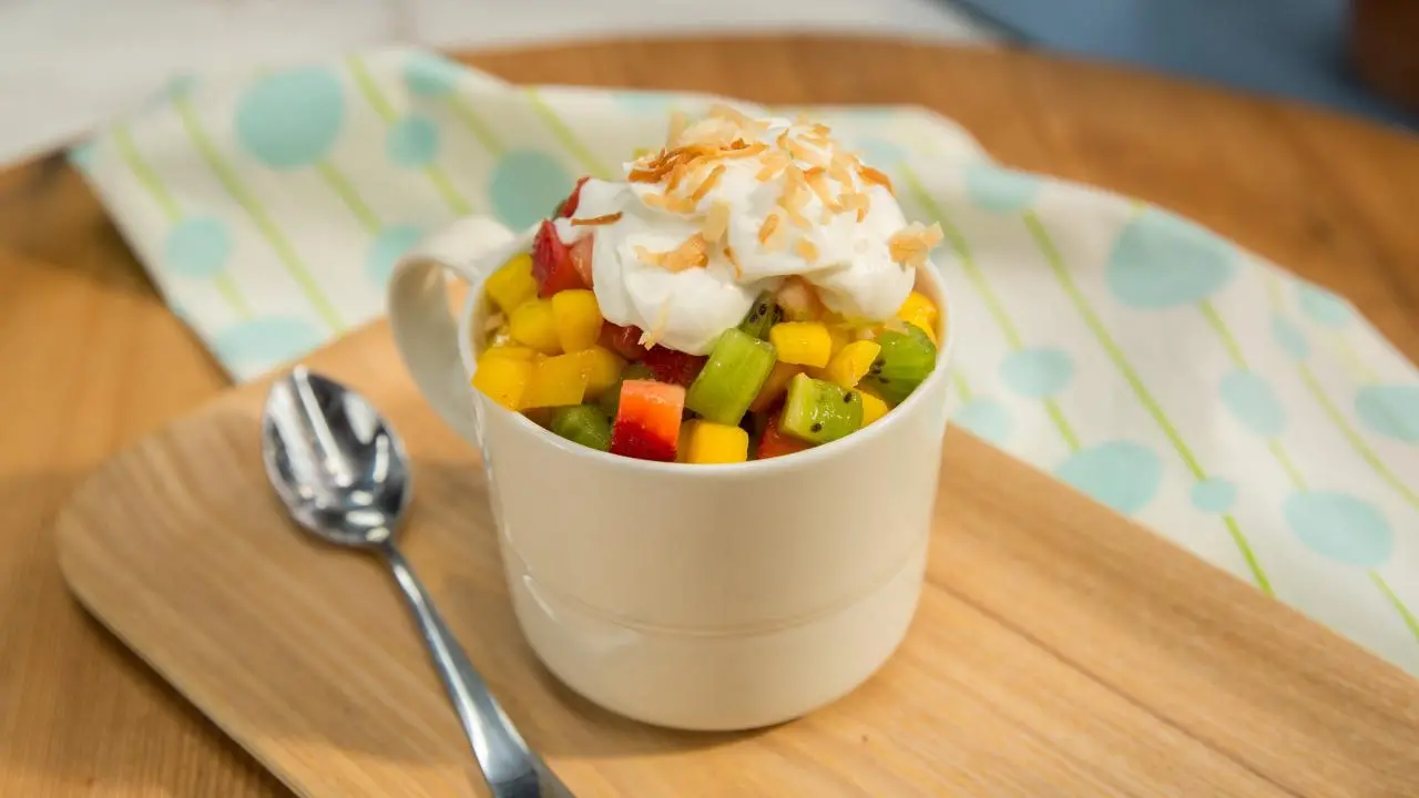Coconut Mug Cake with Fruit