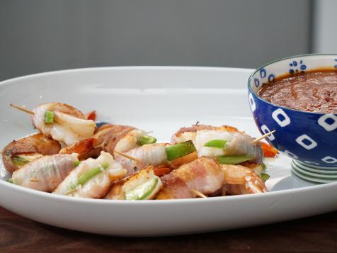 Jalapeno-Stuffed Bacon-Wrapped Shrimp with Cherry Cola Barbecue Sauce