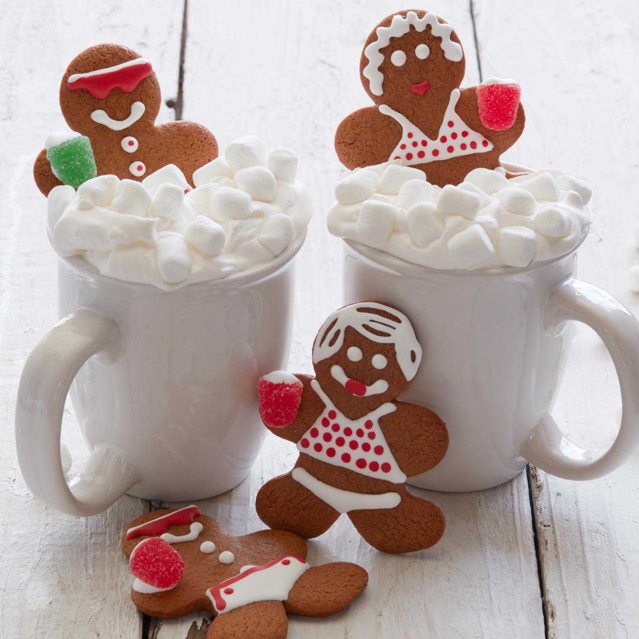 Gingerbread People in Gingerbread Hot Chocolate Tubs