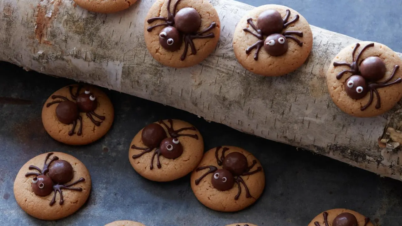 Scary Peanut Butter Spider Cookies