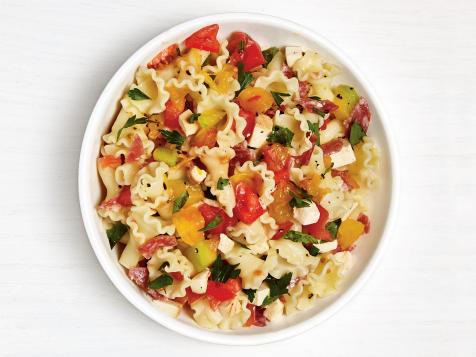 Pasta With Tomatoes, Salami and Smoked Mozzarella