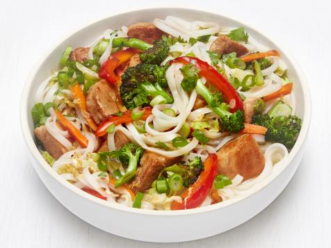 Rice Noodles with Pork and Ginger Vegetables