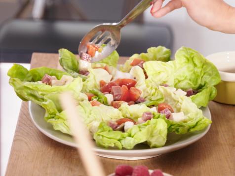 Summer Lettuce Wraps with Sopressata, Mozzarella and Olives