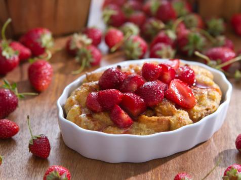 Bread Pudding with Strawberry Sauce