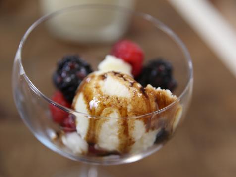 Olive Oil Sorbetto with Berries and Balsamic