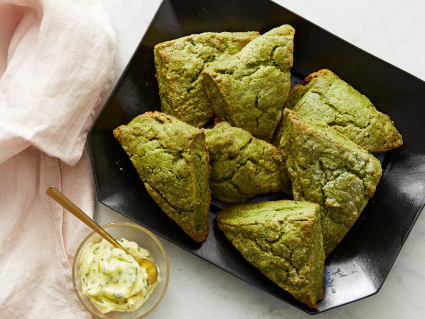Food Nework Kitchen's Cooking with Matcha, Matcha-Herb Scones.