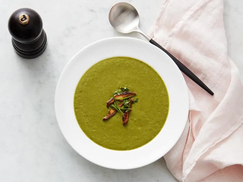 Food Nework Kitchen's Cooking with Matcha, Matcha and Mushroom Soup.