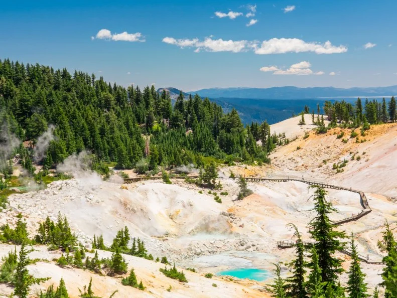 Bumpass Hell at Lassen Volcanic National Park California.