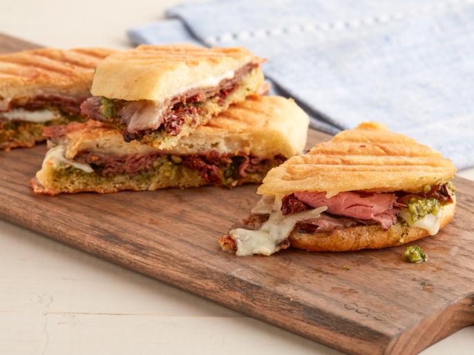 Roast Beef Panini With Walnut Pesto Recipe Food Network