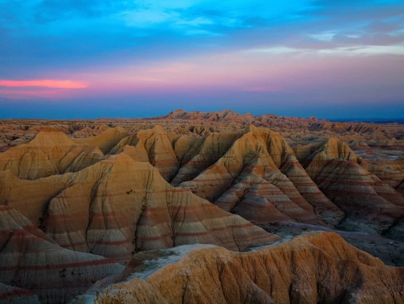 Badlands National Park at Sunset
