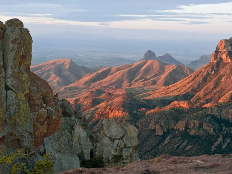View of the Northeast Rim and Juniper Canyon from peak of the Lost Mine Trail. Taken just after sunrise. To see my Big Bend National Park Lightbox, click here.