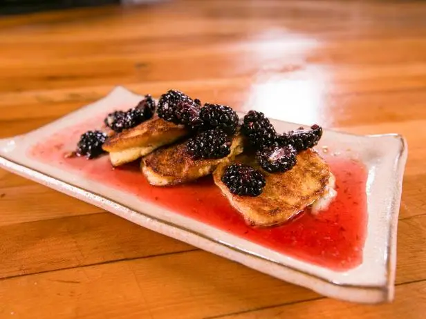 Warm Johnny Cakes with Wild Blackberries Recipe | Food Network