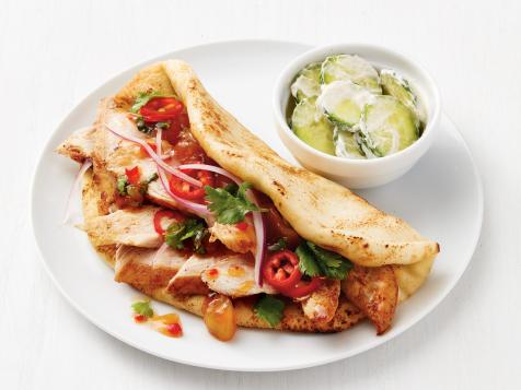 Spicy Chicken Naan Wraps