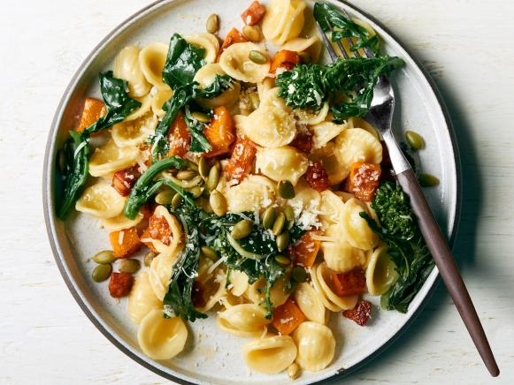 Orecchiette with Pancetta, Pumpkin and Broccoli Rabe Recipe | Anne ...