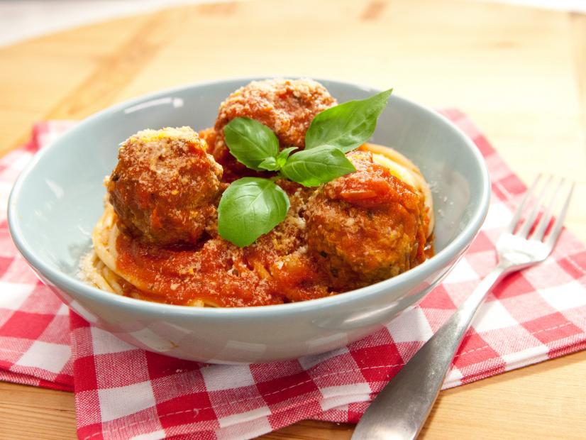 Host Jeff Mauro's Spaghetti and Meatballs, as seen on Food Network's The Kitchen, Season 10.