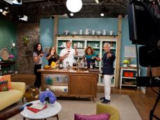 Host Geoffrey Zakarian makes a Rob Roy cocktail for the other hosts of The Kitchen, as seen on Food Network's The Kitchen, Season 11.
