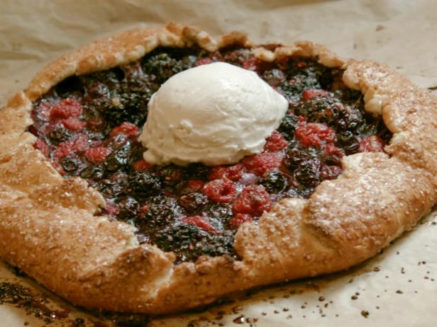 Triple Berry Galette with No-Churn Vanilla Ice Cream