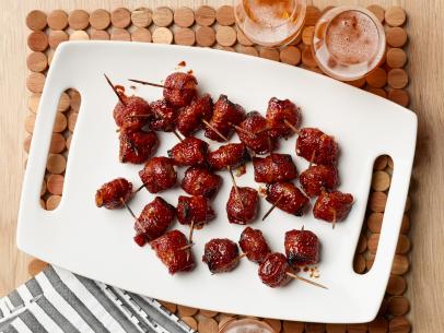 Food Network Kitchen's Bacon-Wrapped Water Chestnuts for THE ULTIMATE FRIENDSGIVING/12 DAYS OF COOKIES/LAST-MINUTE SIDES, as seen on Food Network