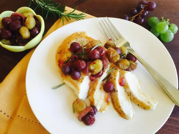 Sauteed Chicken Breast with Roasted Grapes and Onions Recipe | Food Network